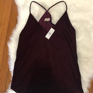 NWT Maroon velvet LOFT top